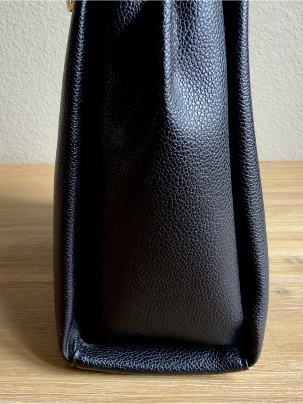 Steve Madden Black Satchel with Gold Hardware and Braided Handles